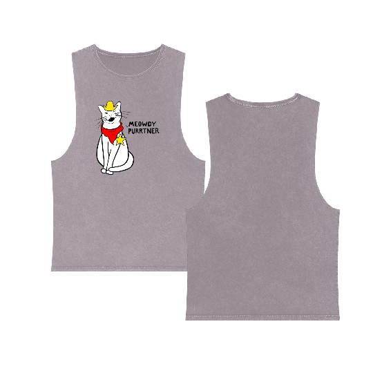 meowdy cat partner Double Sided Mineral Wash Tank Tops
