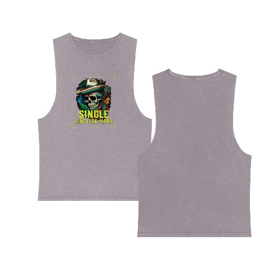 Single Cinco De Mayo Mexican Pride Mexico Country Double Sided Mineral Wash Tank Tops