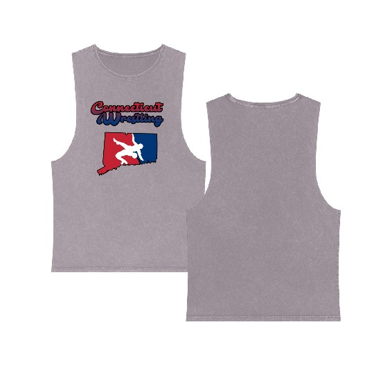 Connecticut Wrestling Double Sided Mineral Wash Tank Tops