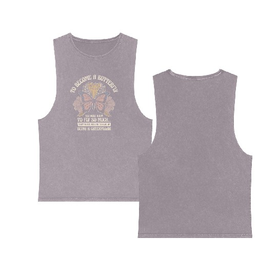Butterfly Mystical Butterfly Lover Celestial Art Double Sided Mineral Wash Tank Tops