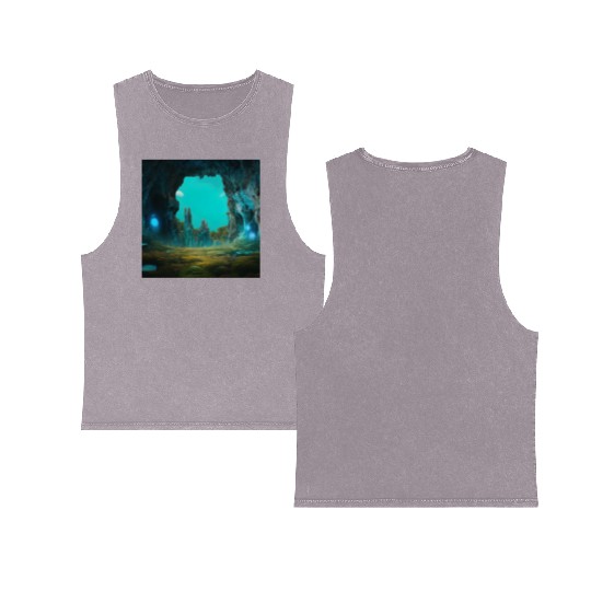 Bioluminescent Underground Landscapes Double Sided Mineral Wash Tank Tops