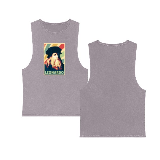 Leonardo Da Vinci Vintage Colors Double Sided Mineral Wash Tank Tops