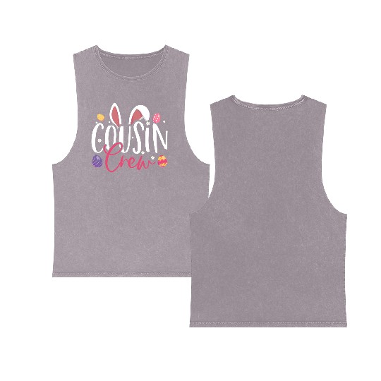 Cousin Crew Easter Day Toddler Matching Boy Girls Double Sided Mineral Wash Tank Tops