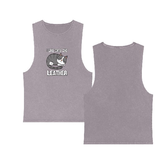 I Like Cats And The Skin - I Love Cats Double Sided Mineral Wash Tank Tops