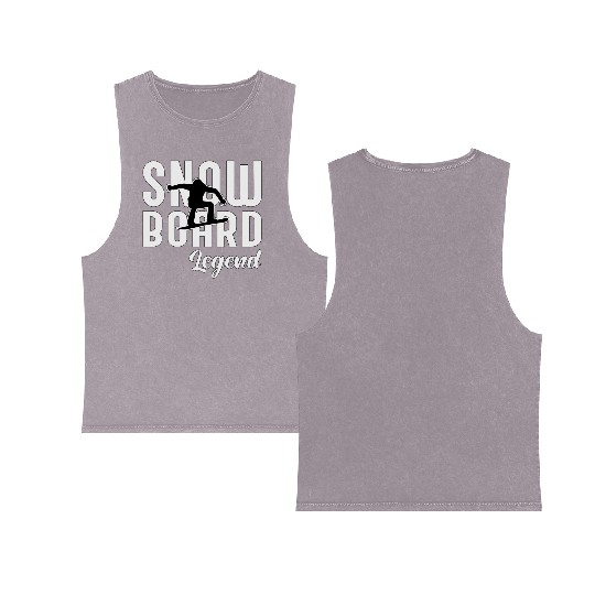 Snowboard Legend Snowboarding Double Sided Mineral Wash Tank Tops