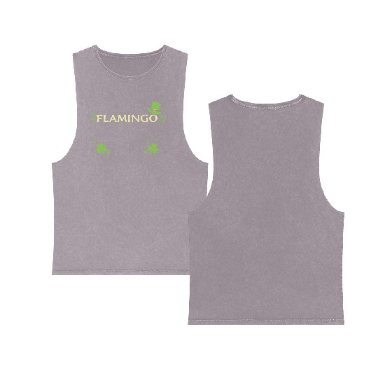 Flamingo - St. Patrick's Day Double Sided Mineral Wash Tank Tops