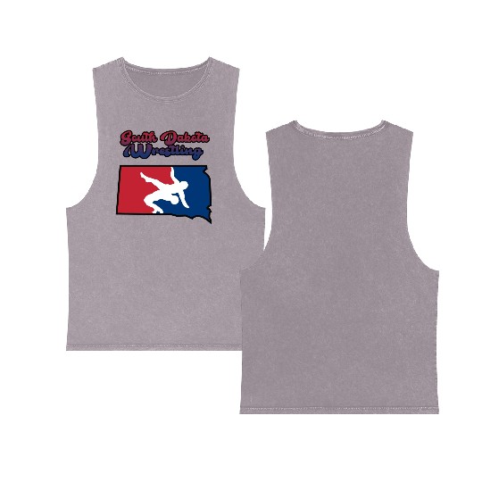 South Dakota Wrestling Double Sided Mineral Wash Tank Tops