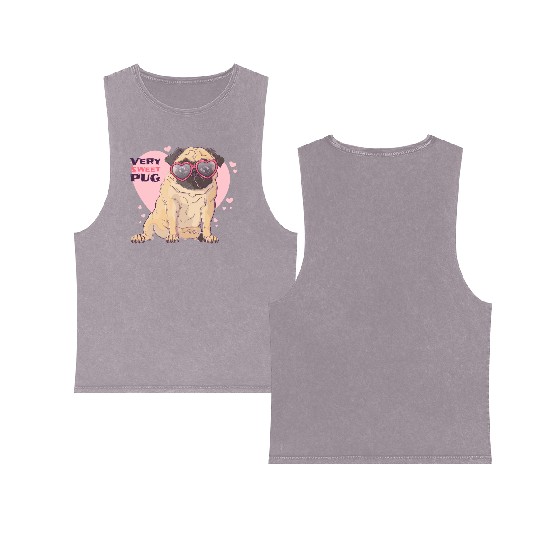 Very Sweet Pug Double Sided Mineral Wash Tank Tops