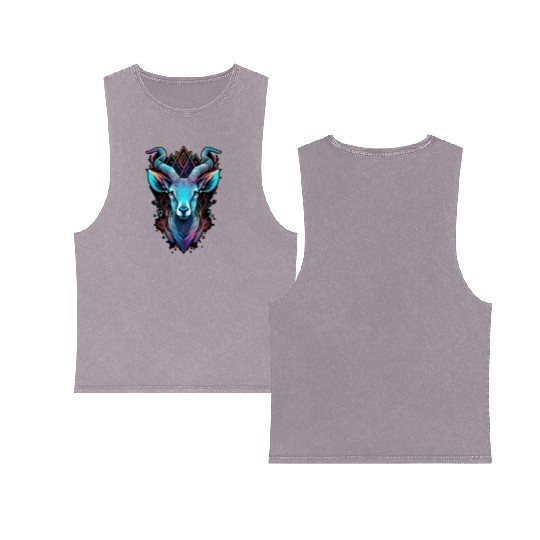 Gazelle capricorn goat mountains vacation hipster Double Sided Mineral Wash Tank Tops