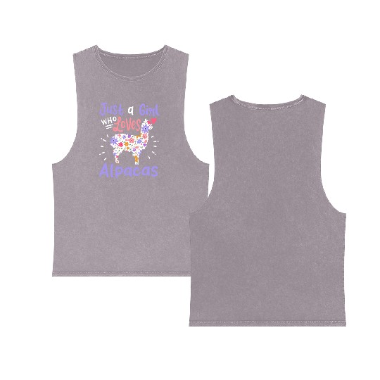 Alpacas Alpaca Lover Double Sided Mineral Wash Tank Tops