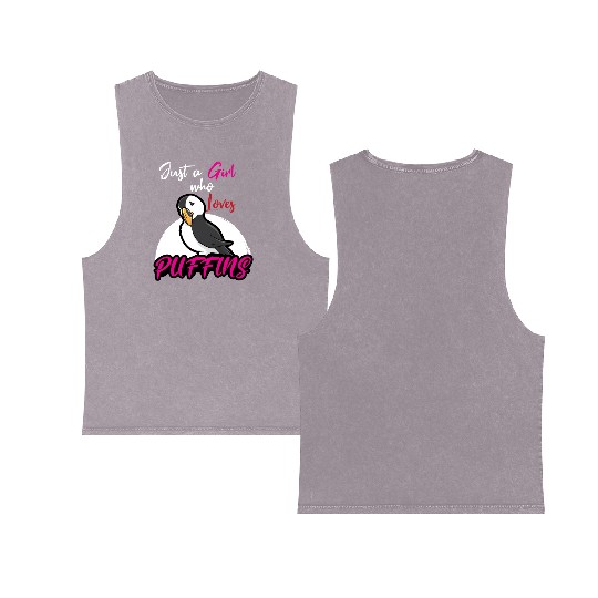 Puffin Lover Puffins Double Sided Mineral Wash Tank Tops