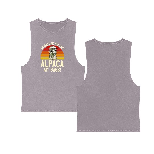 Alpaca my Bags Mountaineer funny Hiking Double Sided Mineral Wash Tank Tops
