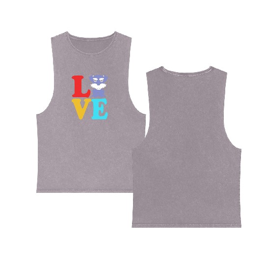 Schnauzer Puppy I love My Miniature Schnauzer Double Sided Mineral Wash Tank Tops