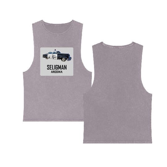 Old car city of Seligman in Arizonna, US Route 66 Double Sided Mineral Wash Tank Tops