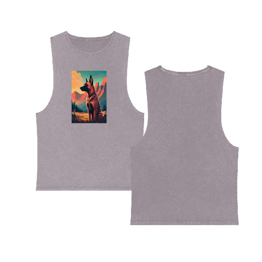 Belgian Malinois Nature Double Sided Mineral Wash Tank Tops
