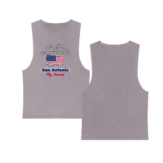United States of America - San Antonio my home Double Sided Mineral Wash Tank Tops
