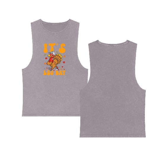 Thanksgiving Turkey Trot Squad Running Double Sided Mineral Wash Tank Tops