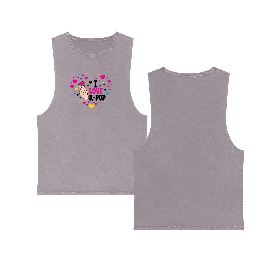 K-Pop K-drama Korean Music KPop Kdrama Gift Double Sided Mineral Wash Tank Tops