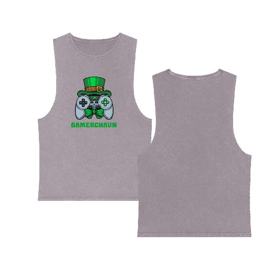Gamerchaun Gamer St Patrick'S Day Toddler Lucky Double Sided Mineral Wash Tank Tops