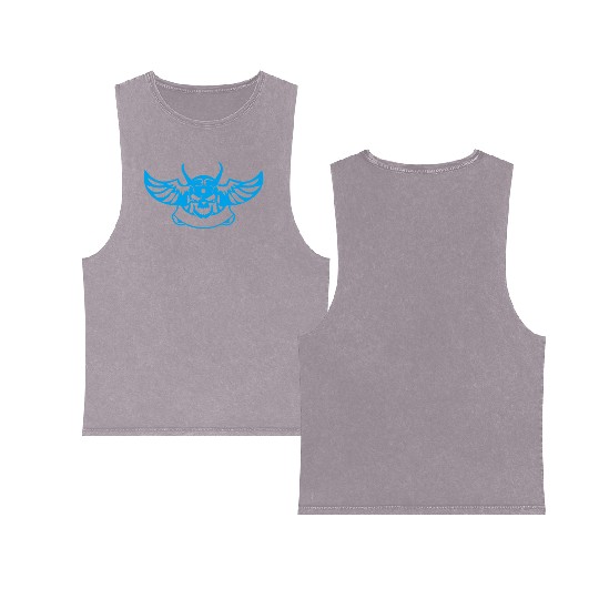 angry bird skull Double Sided Mineral Wash Tank Tops