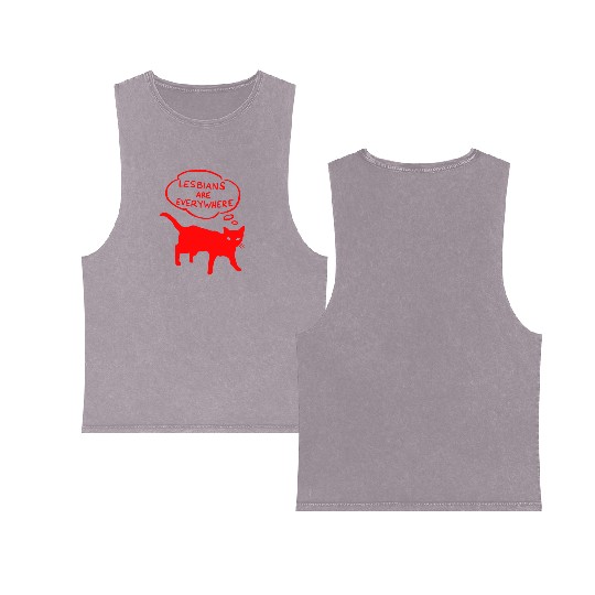 Lesbians Are Everywhere Double Sided Mineral Wash Tank Tops