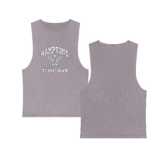 Hamptons Tennis Club Preppy New York Montauk Varsi Double Sided Mineral Wash Tank Tops