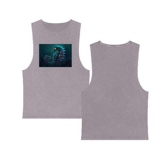 Neon Shark Attack Double Sided Mineral Wash Tank Tops