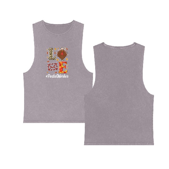 Great Postal Worker Thanksgiving Outfit Double Sided Mineral Wash Tank Tops