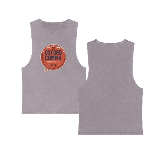 The Oxford Comma Preservation Society Team Oxford Double Sided Mineral Wash Tank Tops