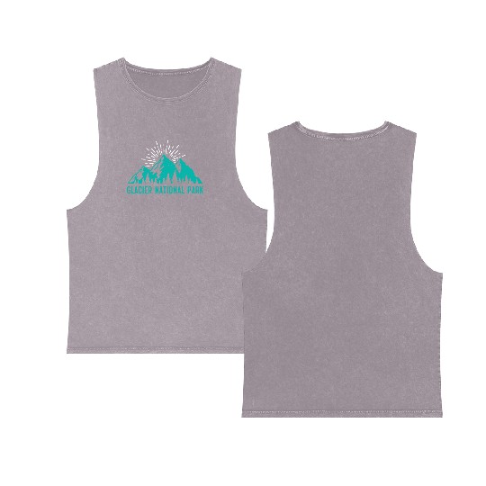 Glacier National Park Mountaineers Mountain lover Double Sided Mineral Wash Tank Tops