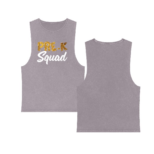Team Pre K Teacher Back To School s Top Double Sided Mineral Wash Tank Tops