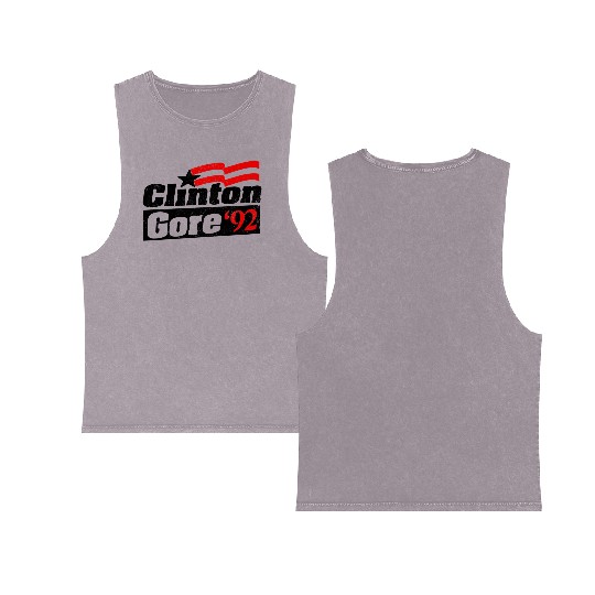 Clinton Gore '92 Bill Clinton President Double Sided Mineral Wash Tank Tops