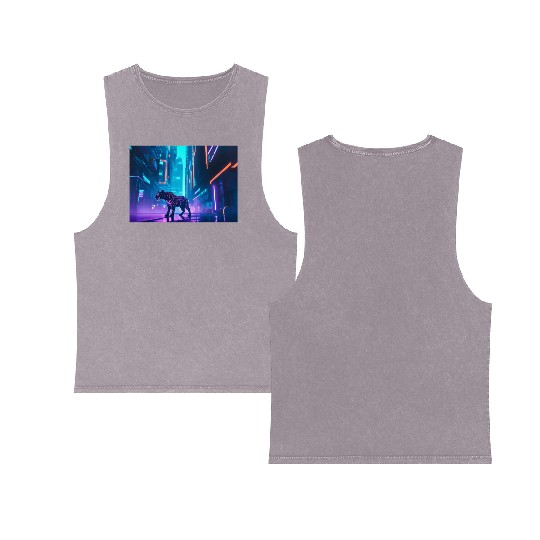 Geometric Tiger Double Sided Mineral Wash Tank Tops