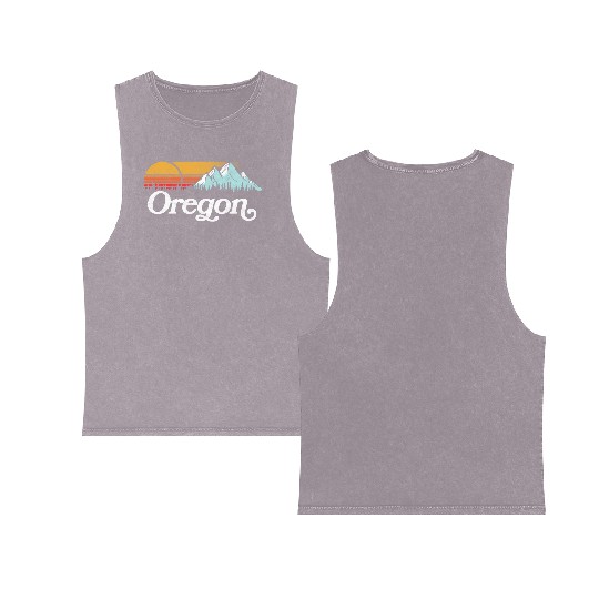 Oregon Mountains Sun Double Sided Mineral Wash Tank Tops