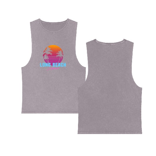 Long Beach California Double Sided Mineral Wash Tank Tops