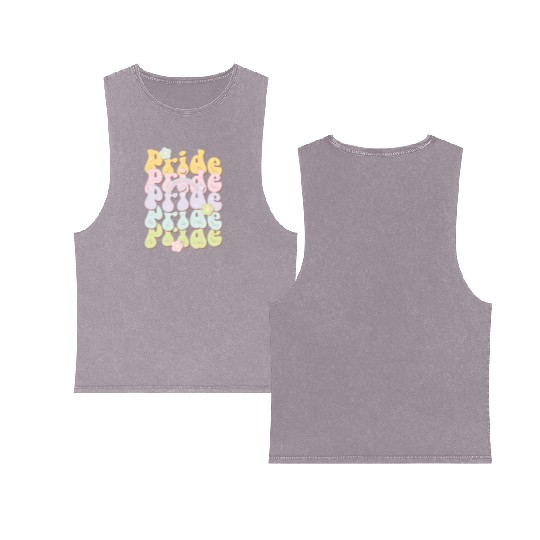 Pride Rainbow, LGBT Pride Month Double Sided Mineral Wash Tank Tops