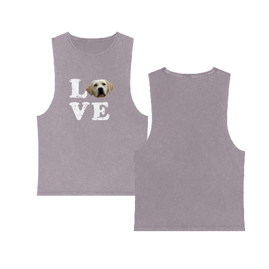 I Love My Yellow Lab Labrador Retriever Dog Double Sided Mineral Wash Tank Tops