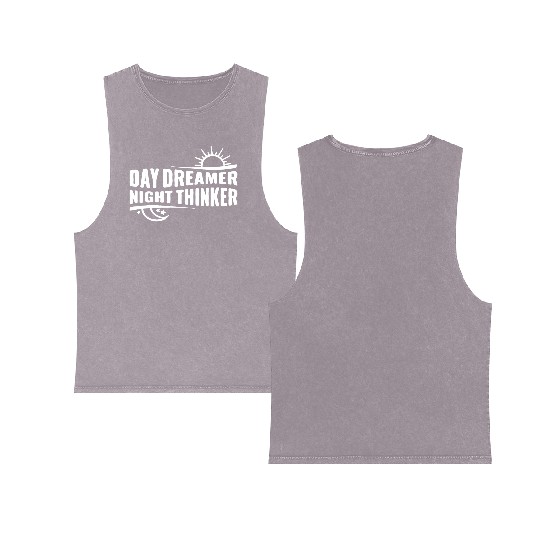 Day Dreamer Night Thinker Double Sided Mineral Wash Tank Tops