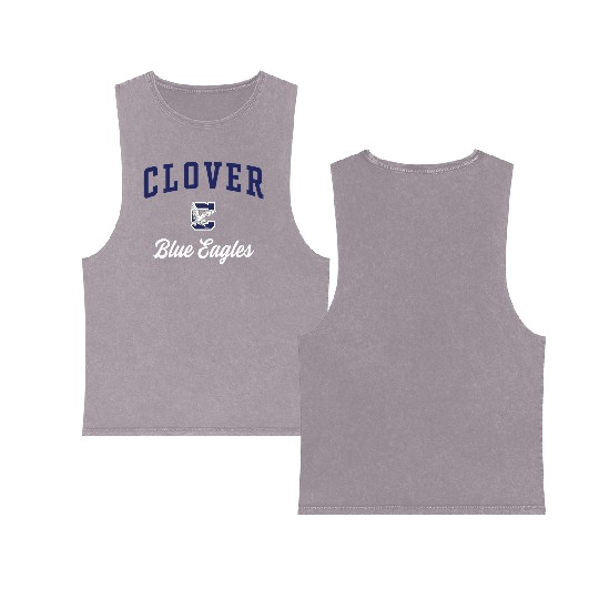 Clover High School Blue Eagles Double Sided Mineral Wash Tank Tops