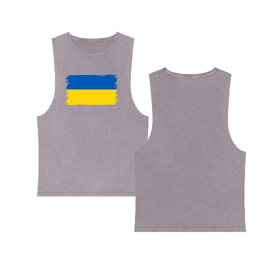 Ukrainian Flag Ukraine Double Sided Mineral Wash Tank Tops