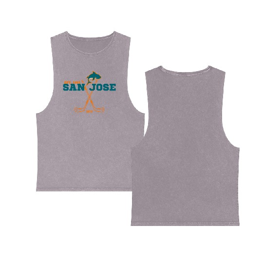 San Jose Est 1991 Sports Team Novelty Athletic Double Sided Mineral Wash Tank Tops