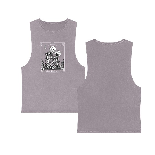 The Tarot Card Astrology ull Horror Occult Double Sided Mineral Wash Tank Tops