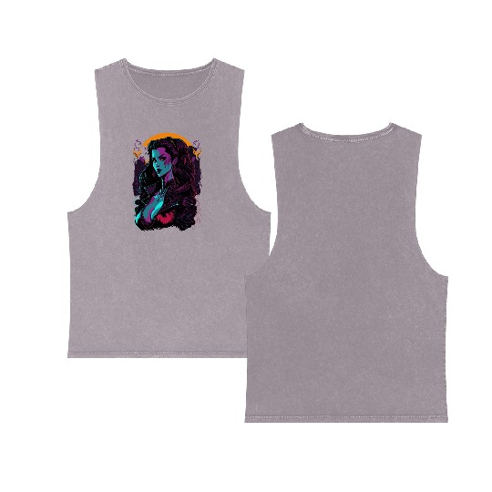 Vampire Girl Double Sided Mineral Wash Tank Tops