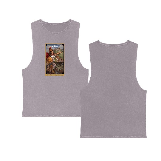 The Goddess Athena The Emperor Tarot Card Greek Double Sided Mineral Wash Tank Tops