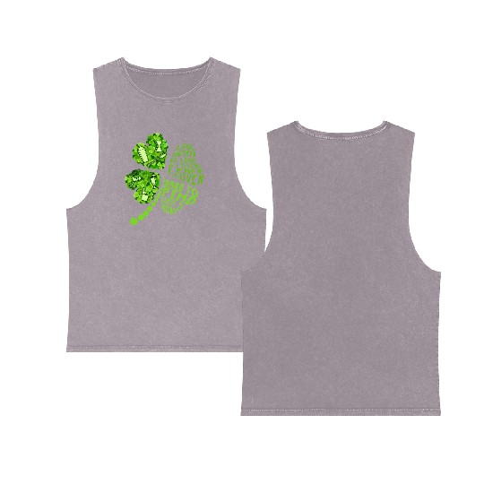 A Bartender Is Like A Four Leaf Clover Patrick'S Double Sided Mineral Wash Tank Tops