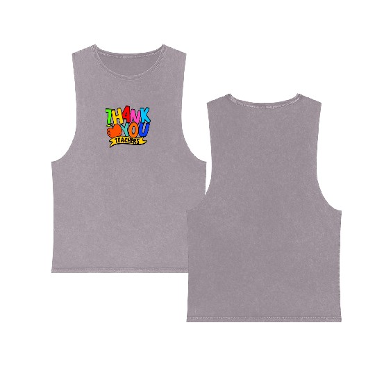 Thank you teacher - Gratitude Double Sided Mineral Wash Tank Tops