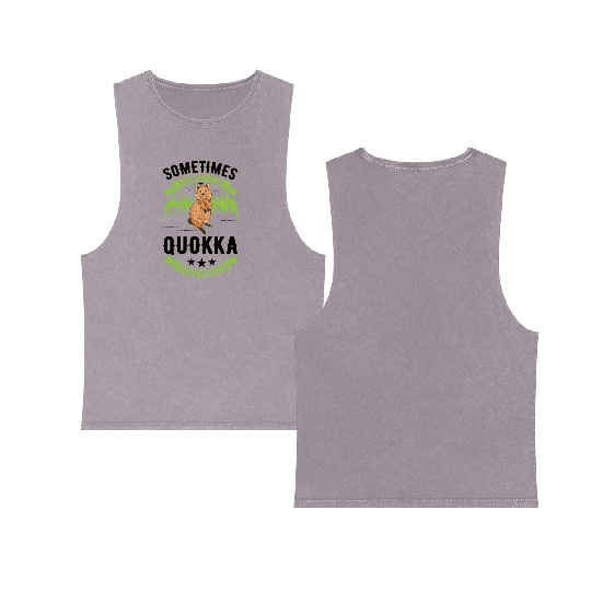 Quokka Gift Short-tailed Kangaroo Double Sided Mineral Wash Tank Tops