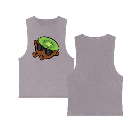Kiwi Fruit Relang Lazy Kiwi Double Sided Mineral Wash Tank Tops