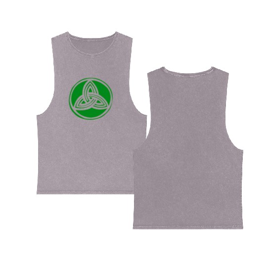 Irish Celtic Cross Trinity Knot St Patrick'S Day Double Sided Mineral Wash Tank Tops