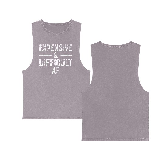 Expensive And Difficult Af Bougie Bougee Vintage Double Sided Mineral Wash Tank Tops